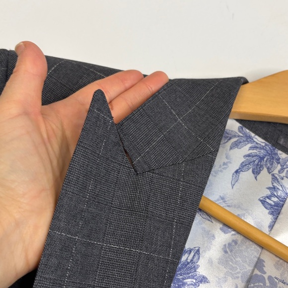 Atelier Munro Sport Coat Mens 40S Gray Glencheck Windowpane Wool Custom Made - Picture 7 of 16